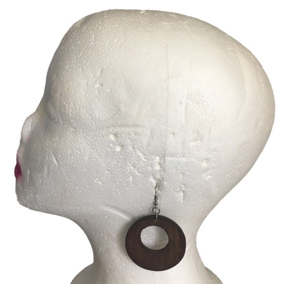 WOODEN NECKLACE  INITIALED & Matching EARRINGS SET - Picture 3 of 3